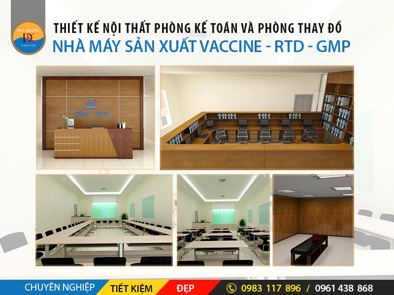 Thiết kế nội thất văn phòng nhà máy Vaccine - RTD – GMP