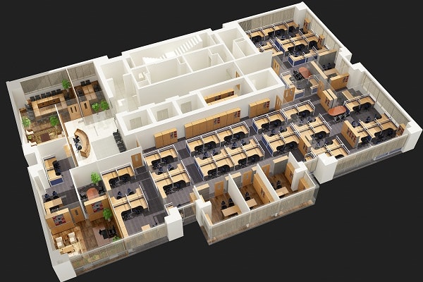Mô hình toàn bộ không gian văn phòng công ty Vinaconex E&C