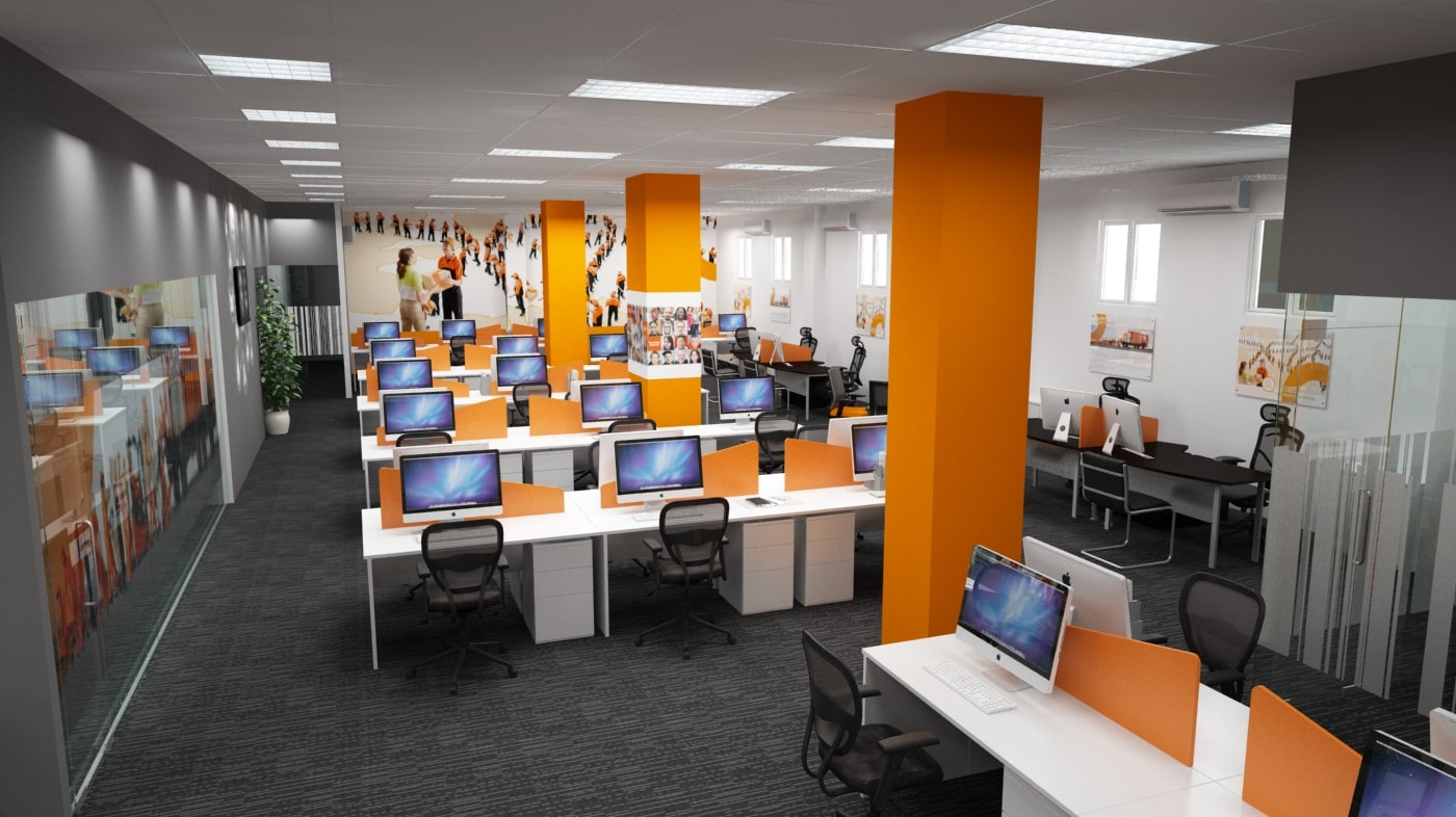Văn phòng thiết kế màu cam